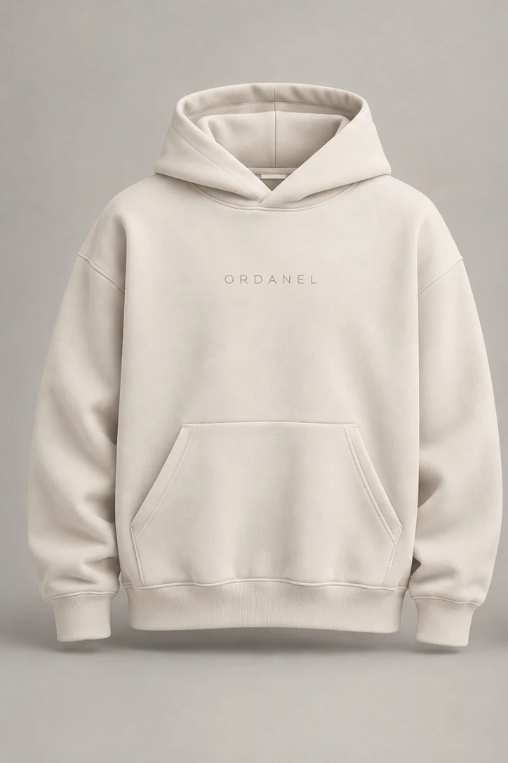 ORDANEL CORE Essential cream hoodie front